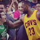 LeBron James shares a special moment with 16-year-old Aaron Miller at TD Garden in Boston Dec. 15, 2015.
CBS screenshot